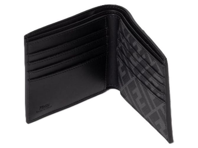 Fendi Leather Bi-Fold Wallet Black - view 8