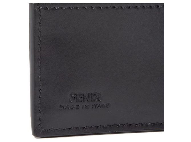 Fendi Leather Bi-Fold Wallet Black - view 9