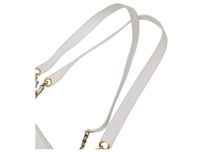 Chanel Borsa a Spalla White Caviar Big CC Chain Bianco - vista 10