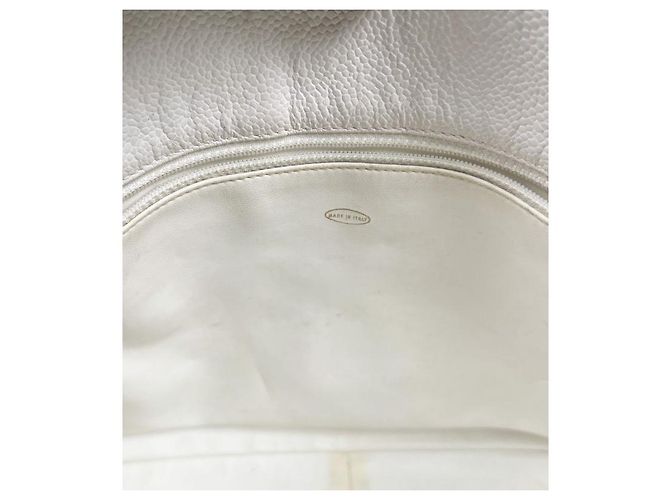 Chanel Borsa a Spalla White Caviar Big CC Chain Bianco - vista 13
