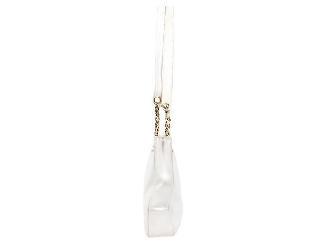 Chanel Borsa a Spalla White Caviar Big CC Chain Bianco - vista 2