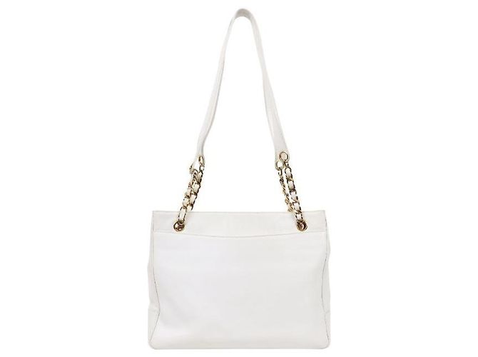 Chanel Borsa a Spalla White Caviar Big CC Chain Bianco - vista 3