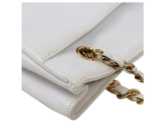 Chanel Borsa a Spalla White Caviar Big CC Chain Bianco - vista 8