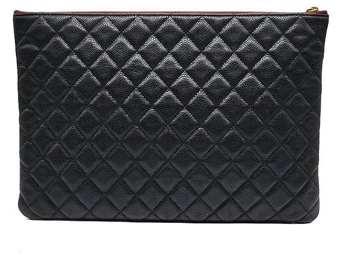 Chanel Clutch Caviar Large Nero - vista 3