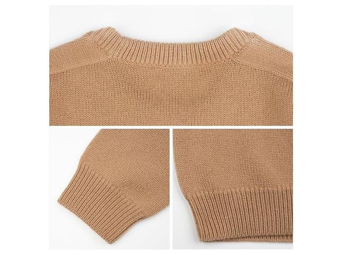 Céline Triofe Wool Cashmere Crewneck Sweater Orange - view 4