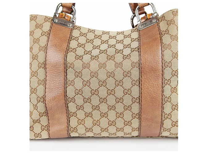Bamboo Gucci Bolsa Tote com acabamento em couro marrom e decoração de bambu - vista 10