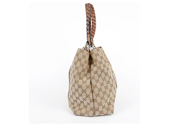Bamboo Gucci Bolsa Tote com acabamento em couro marrom e decoração de bambu - vista 11