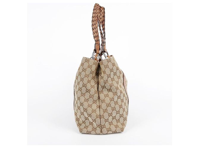 Bamboo Gucci Bolsa Tote com acabamento em couro marrom e decoração de bambu - vista 12