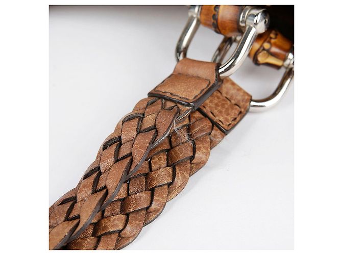 Bamboo Gucci Bolsa Tote com acabamento em couro marrom e decoração de bambu - vista 20