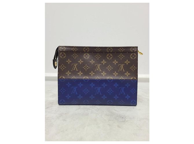 Louis Vuitton Clutch Split Monogram Blu Kim Jones - vista 6