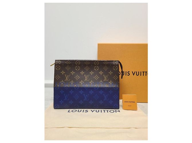 Louis Vuitton Clutch Split Monogram Blu Kim Jones - vista 8