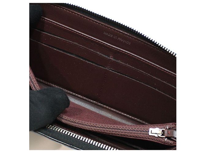 Chanel Portafoglio lungo classico in agnello nero con zip argentata - vista 9
