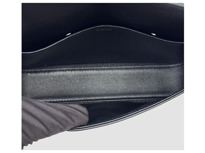 Céline Borsa a tracolla Claude in pelle di vitello lucida nera Nero - vista 8