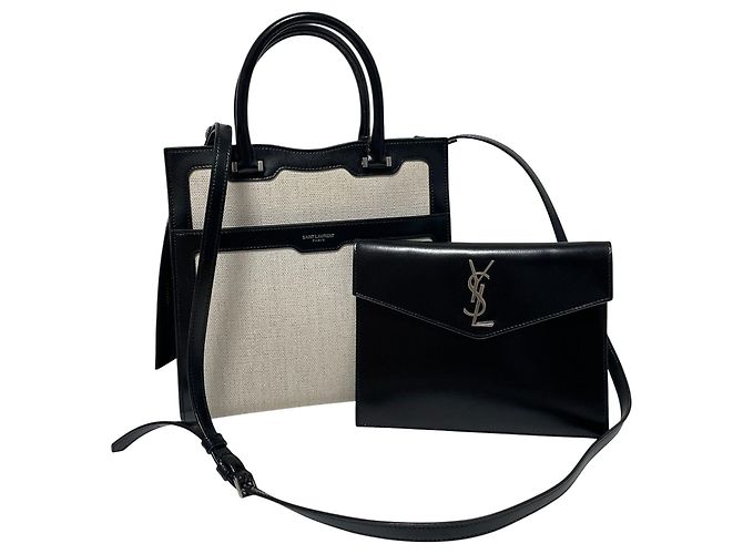 Saint Laurent Borsa Tote e Borsa a Spalla Uptown Cabas Small Multicolore - vista 7