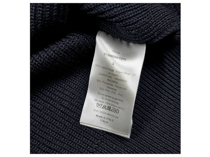 Dior Logo Patch Half-Zip Knit Blue - view 5