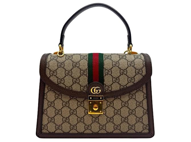 Gucci Borsa Ophidia Top Handle Small Marrone - vista 2