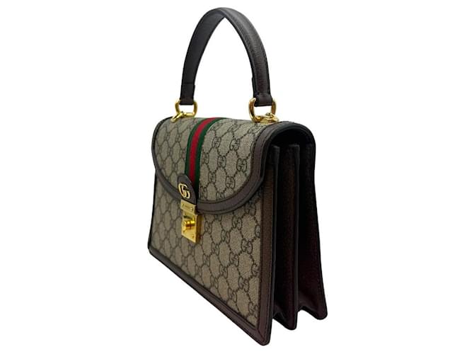 Gucci Borsa Ophidia Top Handle Small Marrone - vista 3
