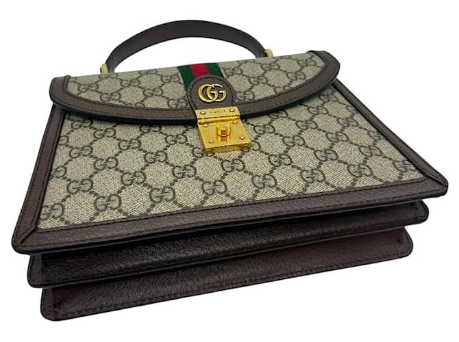Gucci Borsa Ophidia Top Handle Small Marrone - vista 5