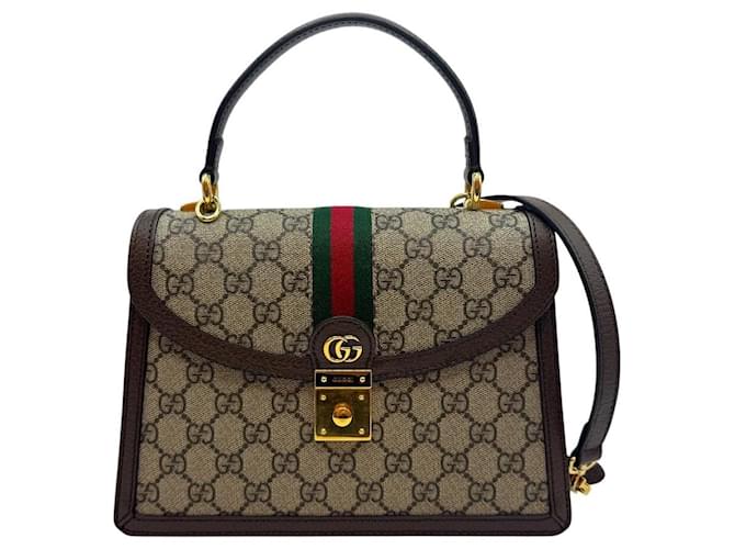 Gucci Borsa Ophidia Top Handle Small Marrone - vista 8