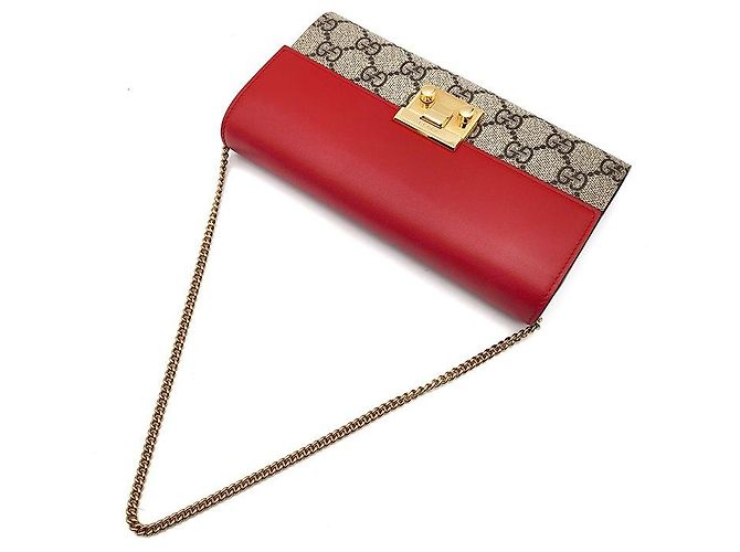 Padlock Gucci Portafoglio lungo e clutch con catena e lucchetto Rosso - vista 4