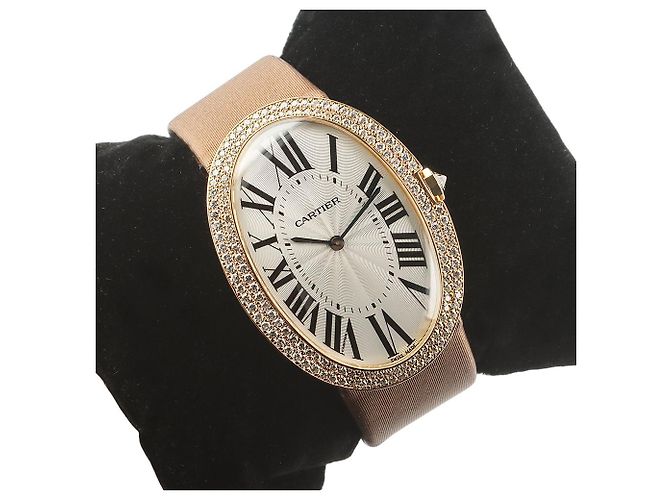 Cartier Reloj Benua Large con caja de oro amarillo transparente y bisel de diamantes para mujer - vista 2