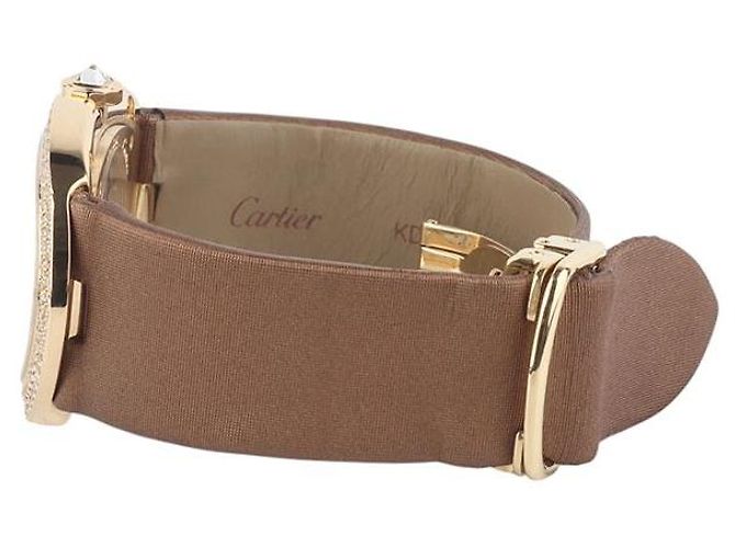 Cartier Reloj Benua Large con caja de oro amarillo transparente y bisel de diamantes para mujer - vista 4