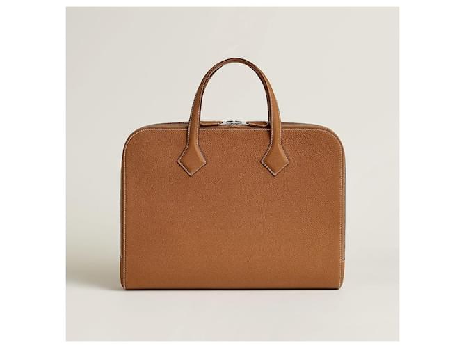 Hermès Valigetta Victoria Light Gold Multicolore - vista 10