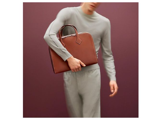 Hermès Valigetta Victoria Light Gold Multicolore - vista 11