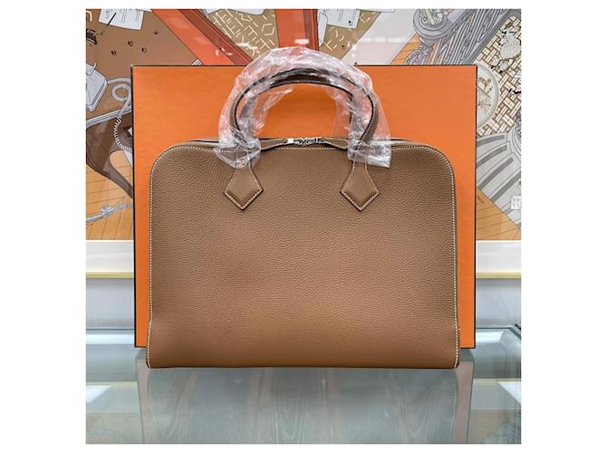 Hermès Valigetta Victoria Light Gold Multicolore - vista 2