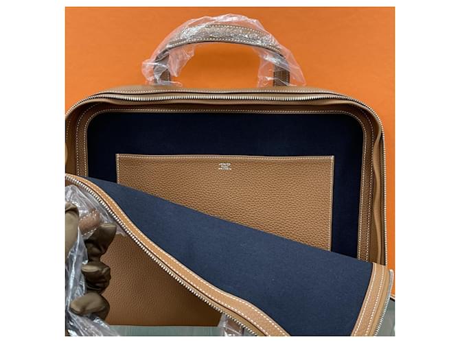 Hermès Valigetta Victoria Light Gold Multicolore - vista 6
