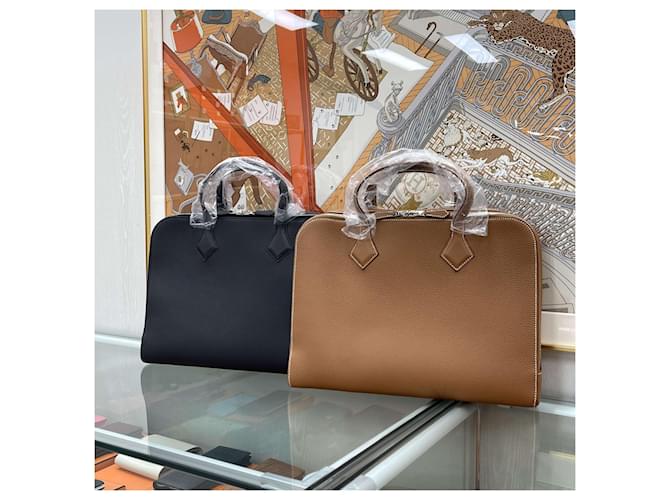 Hermès Valigetta Victoria Light Gold Multicolore - vista 9