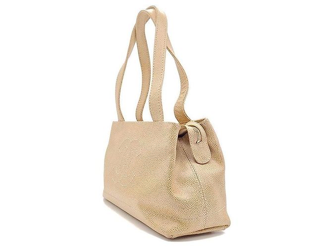 Chanel Bolsa Tote Caviar CC Logo Laranja - vista 2
