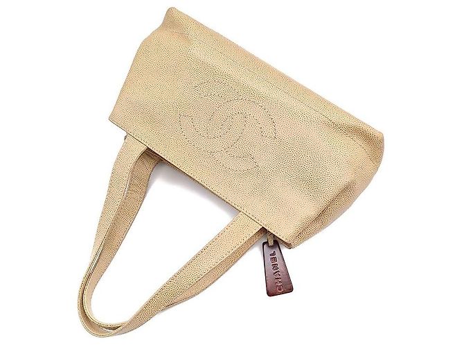 Chanel Bolsa Tote Caviar CC Logo Laranja - vista 4