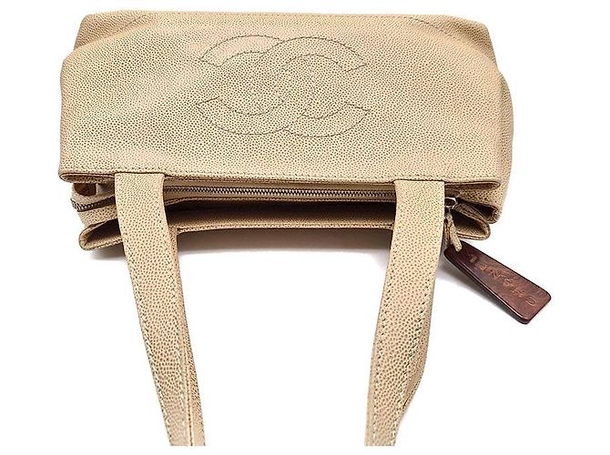 Chanel Bolsa Tote Caviar CC Logo Laranja - vista 6