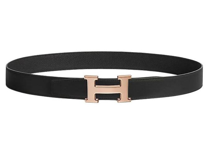 Hermès Reversible Leather Belt with Rose Gold Buckle Pink - view 2