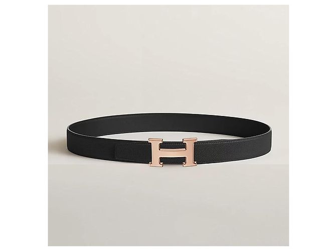 Hermès Reversible Leather Belt with Rose Gold Buckle Pink - view 3