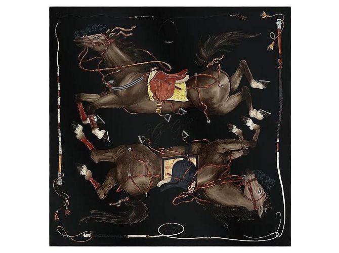 Hermès Sciarpa quadrata in seta da donna Grand Galop con ricami in perline di vetro Multicolore - vista 2