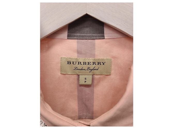 Burberry Camicia a quadri in cotone e pizzo rosa Indie - vista 3