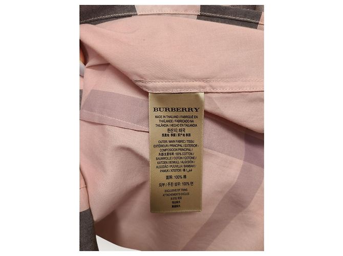 Burberry Camicia a quadri in cotone e pizzo rosa Indie - vista 5