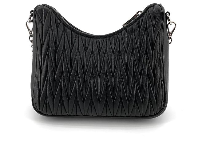 Miu Miu Borsa a Spalla Hobo con Catena in Nappa e Cristalli Crossbody Rosso - vista 4
