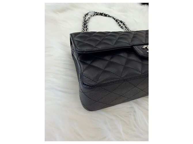 Chanel Classic Caviar Medium con Hardware Argentato Argento - vista 10