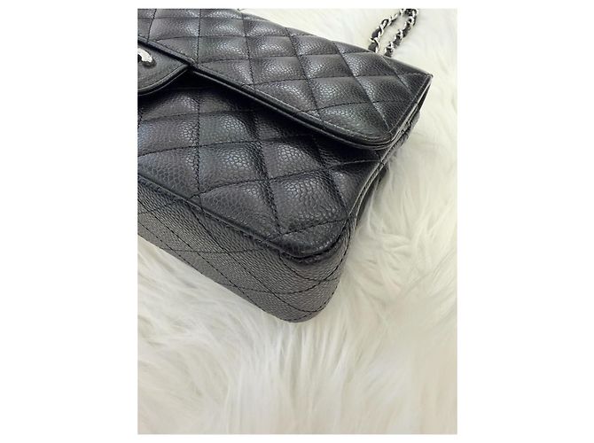 Chanel Classic Caviar Medium con Hardware Argentato Argento - vista 11