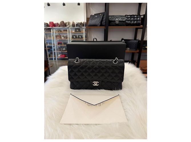 Chanel Classic Caviar Medium con Hardware Argentato Argento - vista 4