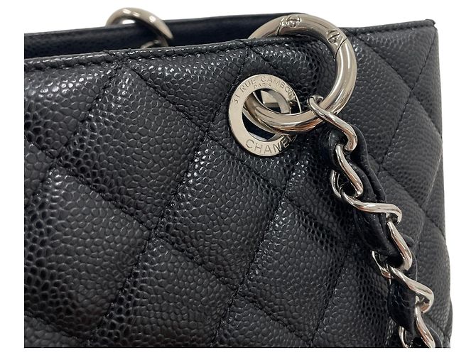 Chanel Borsa a Spalla Caviar Grand Shopping Nero - vista 5