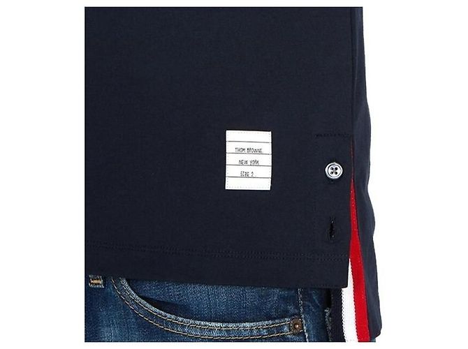 Thom Browne Kurzärmeliges T-Shirt aus mittelschwerem Jersey-Baumwollstoff mit Taschenbesatz Schwarz - Ansicht 10