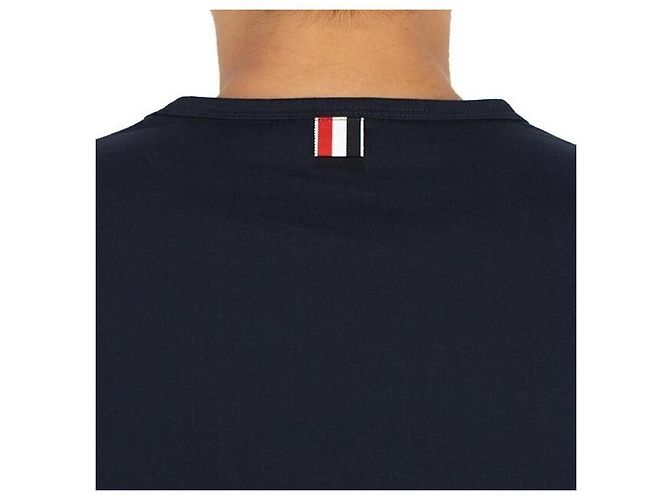 Thom Browne Kurzärmeliges T-Shirt aus mittelschwerem Jersey-Baumwollstoff mit Taschenbesatz Schwarz - Ansicht 4