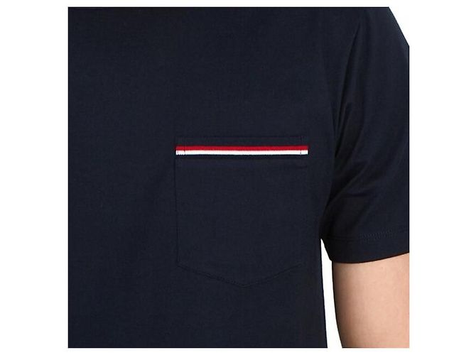 Thom Browne Kurzärmeliges T-Shirt aus mittelschwerem Jersey-Baumwollstoff mit Taschenbesatz Schwarz - Ansicht 8
