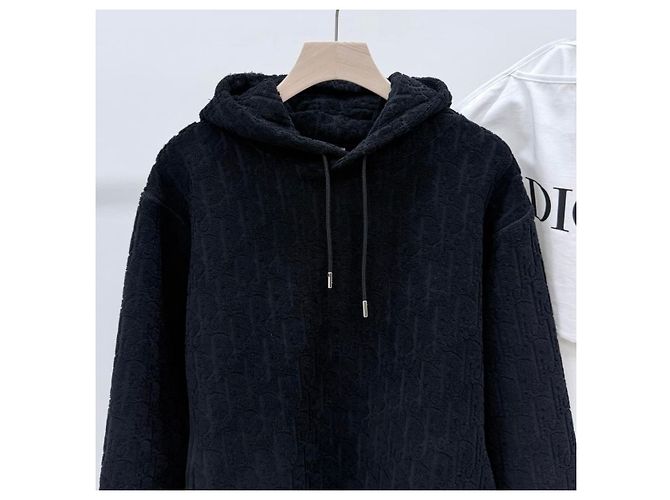Dior Oblique Baumwoll-Terry-Kapuzenpullover Schwarz - Ansicht 2