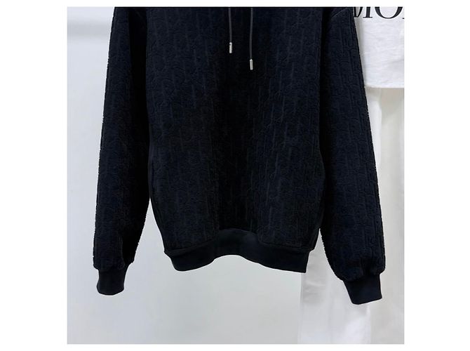 Dior Oblique Baumwoll-Terry-Kapuzenpullover Schwarz - Ansicht 3