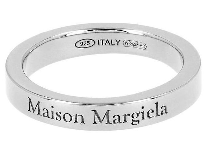 Maison Martin Margiela Anello in argento con logo inciso - vista 3